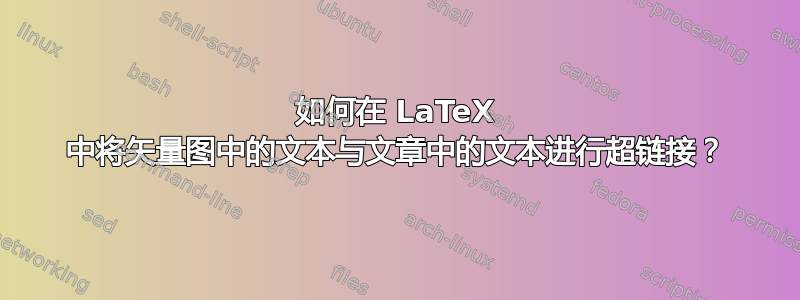 如何在 LaTeX 中将矢量图中的文本与文章中的文本进行超链接？