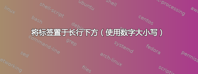 将标签置于长行下方（使用数字大小写）