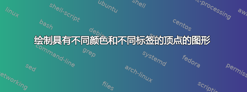 绘制具有不同颜色和不同标签的顶点的图形