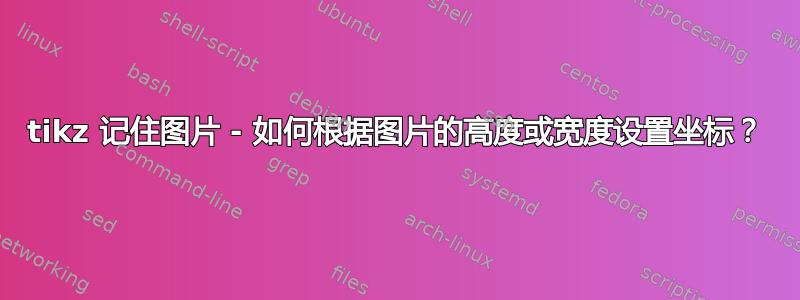 tikz 记住图片 - 如何根据图片的高度或宽度设置坐标？