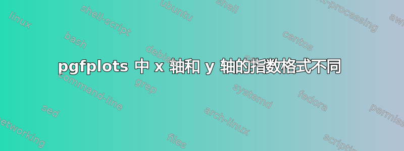 pgfplots 中 x 轴和 y 轴的指数格式不同