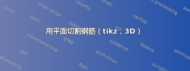 用平面切割钢筋（tikz，3D）