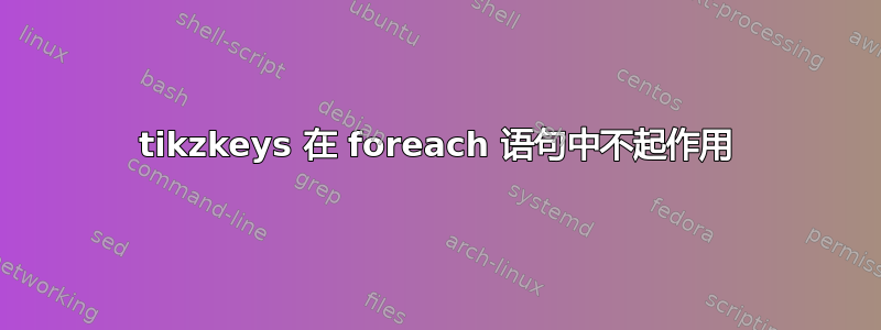 tikzkeys 在 foreach 语句中不起作用