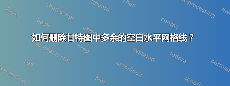 如何删除甘特图中多余的空白水平网格线？