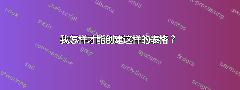 我怎样才能创建这样的表格？