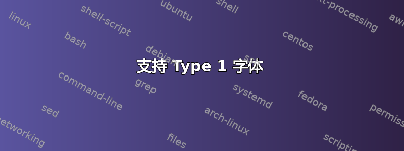 支持 Type 1 字体