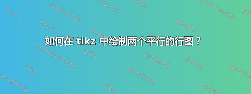 如何在 tikz 中绘制两个平行的行图？