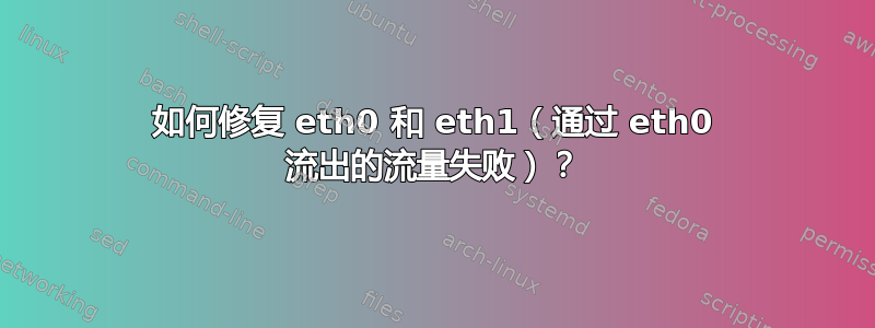 如何修复 eth0 和 eth1（通过 eth0 流出的流量失败）？