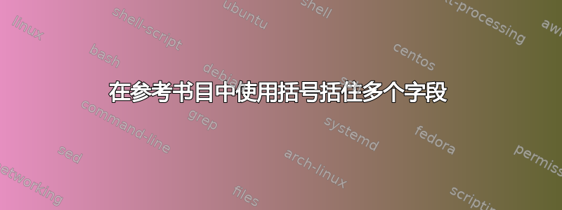 在参考书目中使用括号括住多个字段