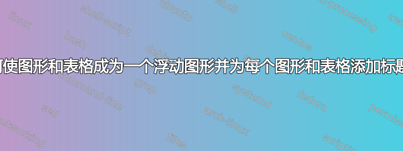 如何使图形和表格成为一个浮动图形并为每个图形和表格添加标题？