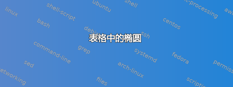 表格中的椭圆