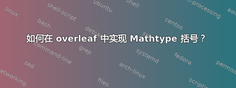 如何在 overleaf 中实现 Mathtype 括号？