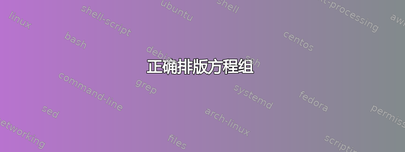 正确排版方程组