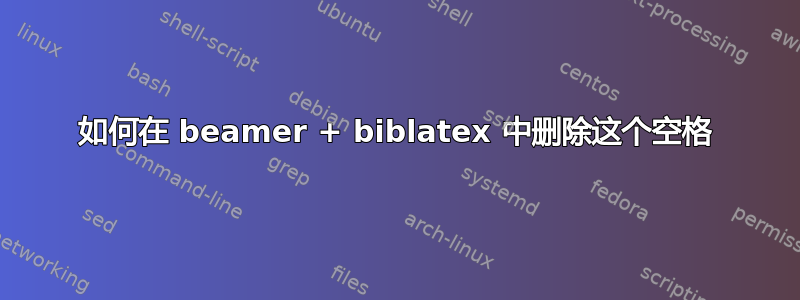 如何在 beamer + biblatex 中删除这个空格