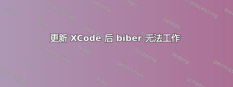 更新 XCode 后 biber 无法工作