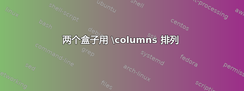 两个盒子用 \columns 排列