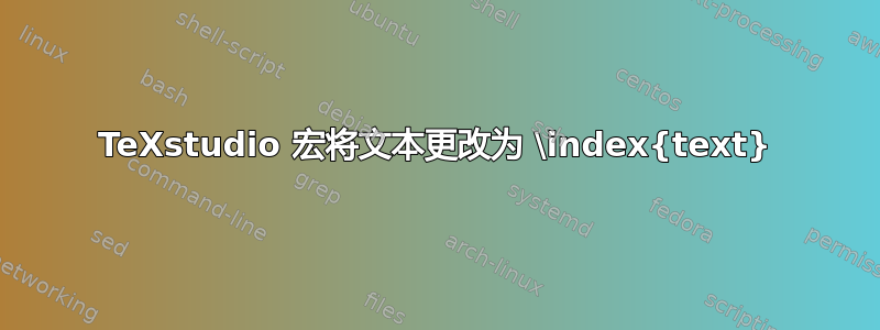 TeXstudio 宏将文本更改为 \index{text}