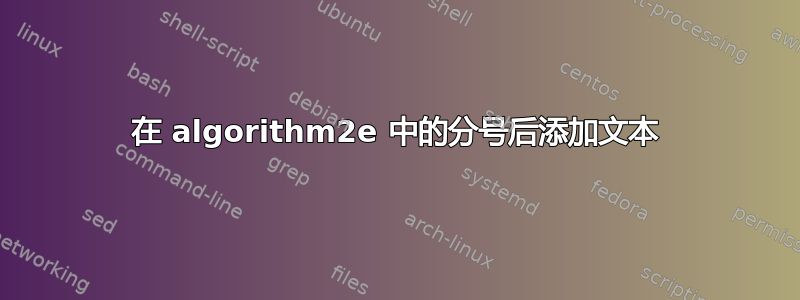 在 algorithm2e 中的分号后添加文本