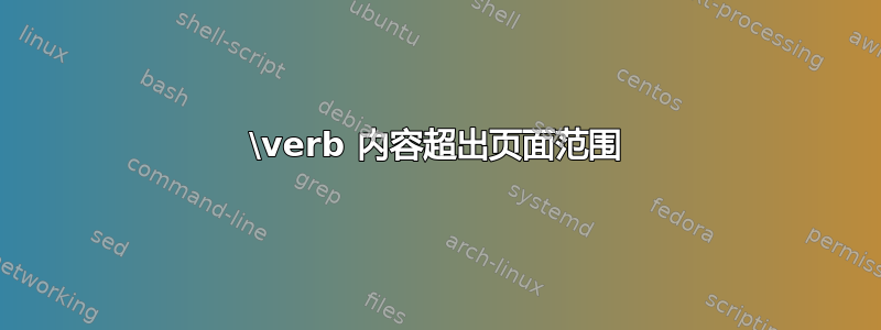 \verb 内容超出页面范围