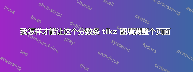 我怎样才能让这个分数条 tikz 图填满整个页面