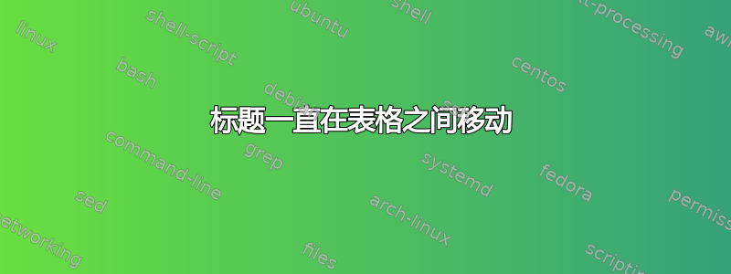 标题一直在表格之间移动