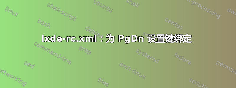 lxde-rc.xml：为 PgDn 设置键绑定