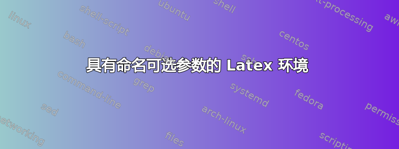 具有命名可选参数的 Latex 环境
