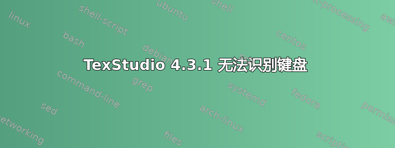 TexStudio 4.3.1 无法识别键盘