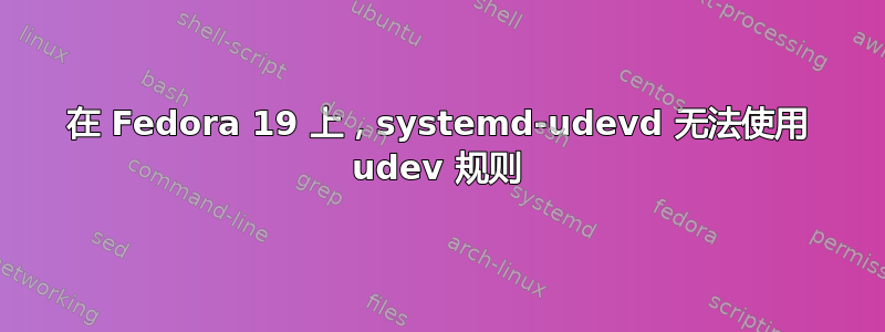 在 Fedora 19 上，systemd-udevd 无法使用 udev 规则