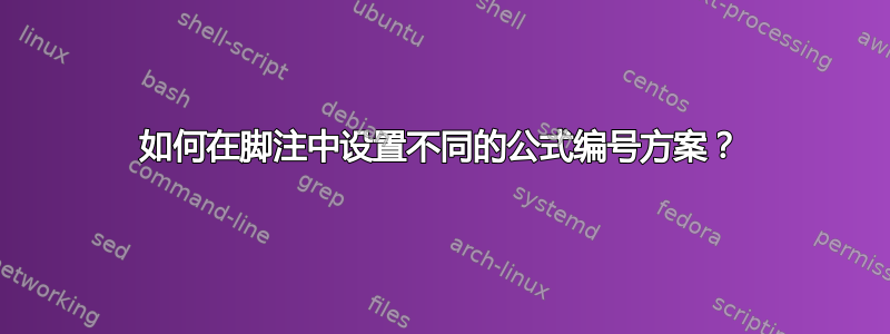 如何在脚注中设置不同的公式编号方案？