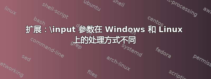 扩展：\input 参数在 Windows 和 Linux 上的处理方式不同