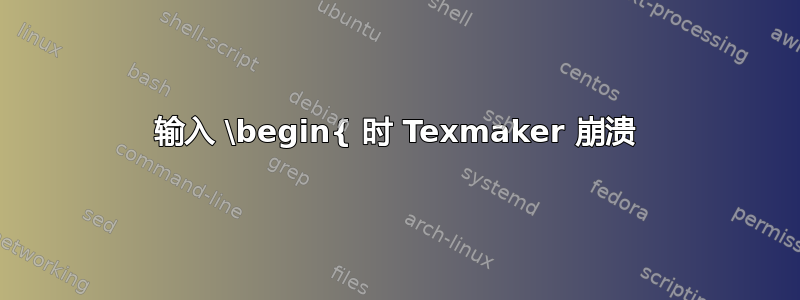 输入 \begin{ 时 Texmaker 崩溃