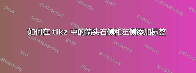 如何在 tikz 中的箭头右侧和左侧添加标签