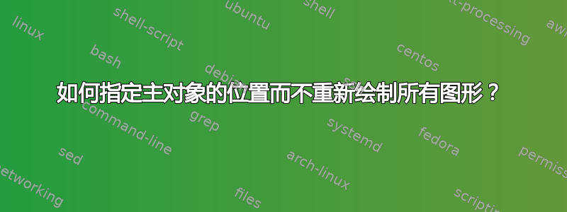 如何指定主对象的位置而不重新绘制所有图形？