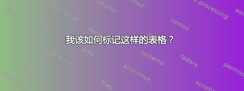 我该如何标记这样的表格？