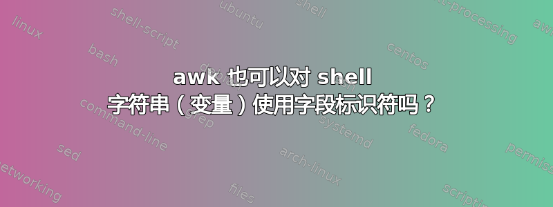 awk 也可以对 shell 字符串（变量）使用字段标识符吗？