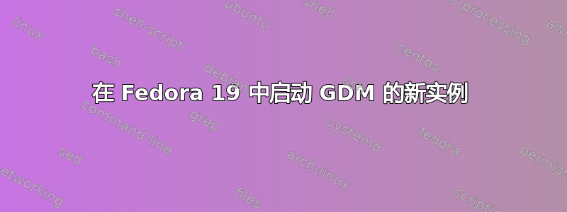 在 Fedora 19 中启动 GDM 的新实例