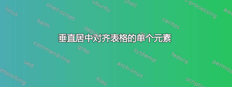 垂直居中对齐表格的单个元素