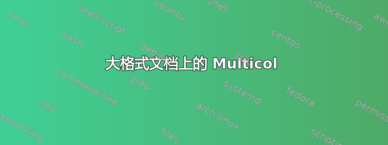 大格式文档上的 Multicol