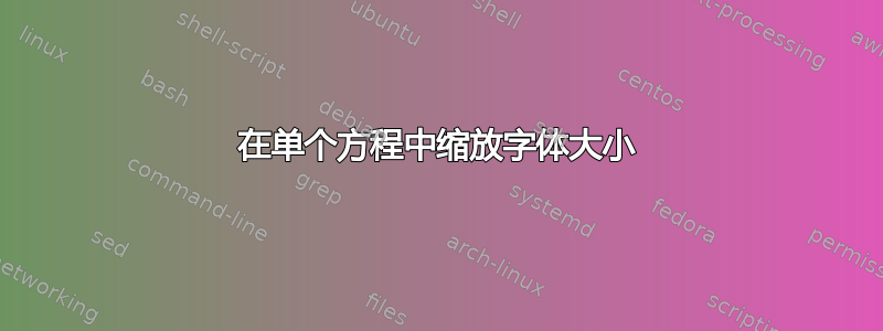 在单个方程中缩放字体大小