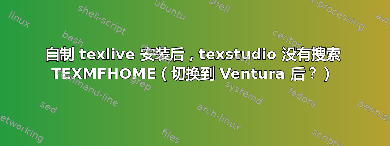 自制 texlive 安装后，texstudio 没有搜索 TEXMFHOME（切换到 Ventura 后？）