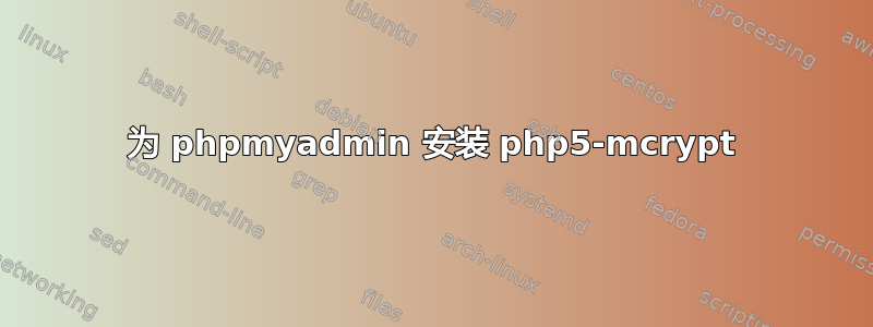 为 phpmyadmin 安装 php5-mcrypt