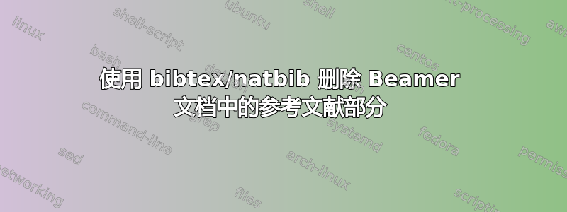 使用 bibtex/natbib 删除 Beamer 文档中的参考文献部分