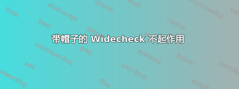 带帽子的 Widecheck 不起作用