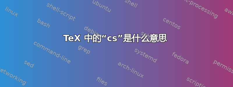 TeX 中的“cs”是什么意思