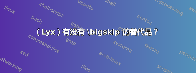 （Lyx）有没有 \bigskip 的替代品？