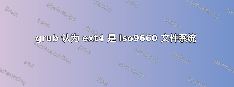 grub 认为 ext4 是 iso9660 文件系统