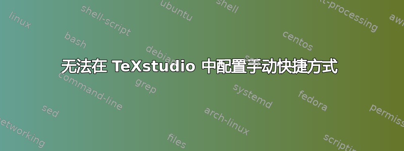 无法在 TeXstudio 中配置手动快捷方式