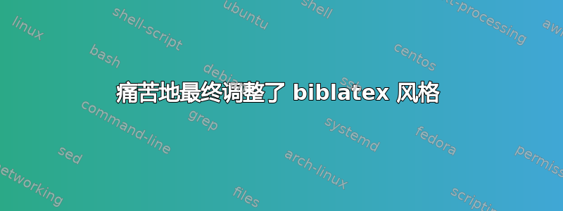 痛苦地最终调整了 biblatex 风格