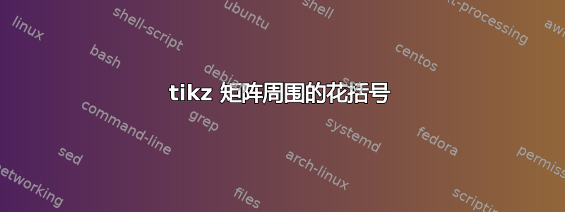 tikz 矩阵周围的花括号